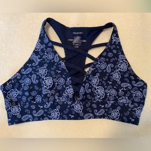 Maurice’s Bralette Navy Blue Paisley Print Large